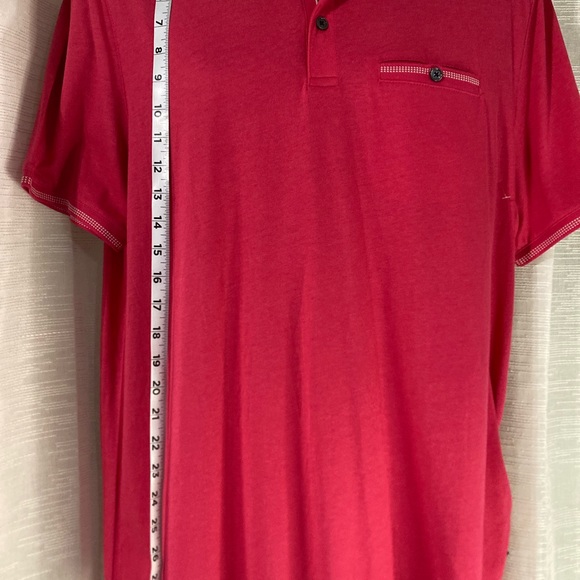 Ted Baker Tortila Slim Fit  Pocket Polo Size 5 (XL) this is a Deep Pink NWOT - Picture 4 of 9